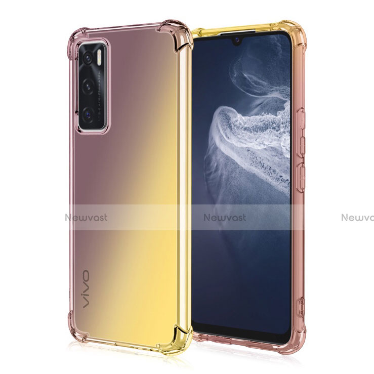 Ultra-thin Transparent Gel Gradient Soft Case Cover for Vivo Y70 (2020) Brown