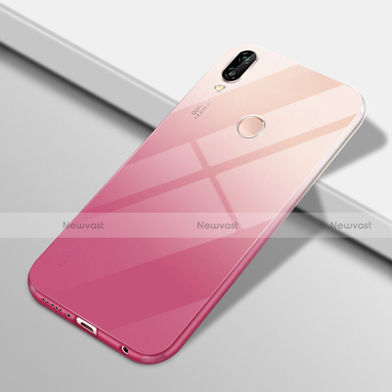 Ultra-thin Transparent Gel Gradient Soft Case Cover G01 for Huawei Nova 3e Pink