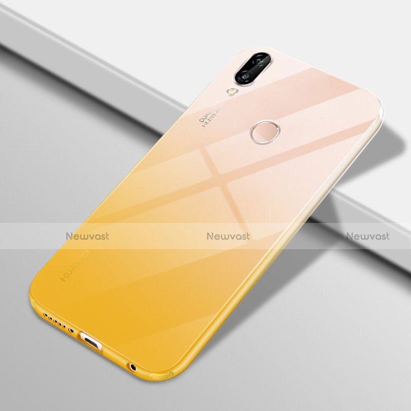 Ultra-thin Transparent Gel Gradient Soft Case Cover G01 for Huawei Nova 3e Yellow