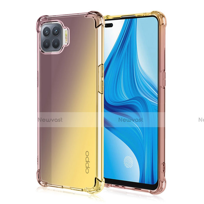 Ultra-thin Transparent Gel Gradient Soft Case Cover G01 for Oppo A93 Brown