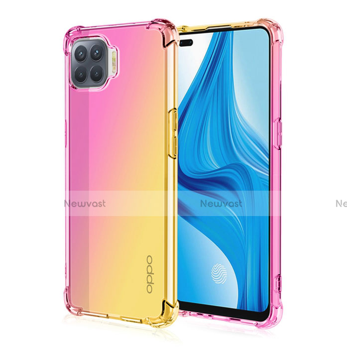 Ultra-thin Transparent Gel Gradient Soft Case Cover G01 for Oppo A93 Yellow