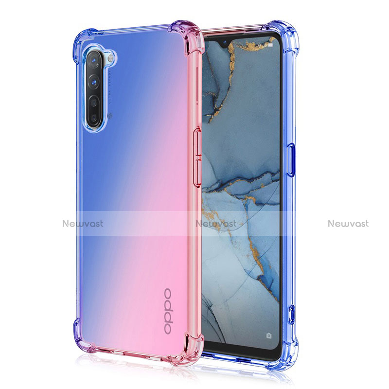 Ultra-thin Transparent Gel Gradient Soft Case Cover G01 for Oppo Find X2 Lite Blue