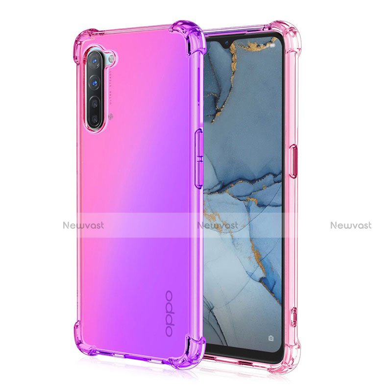 Ultra-thin Transparent Gel Gradient Soft Case Cover G01 for Oppo Find X2 Lite Pink