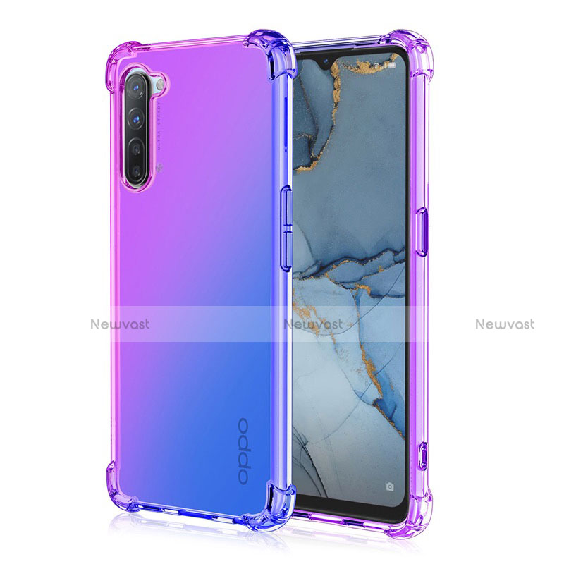Ultra-thin Transparent Gel Gradient Soft Case Cover G01 for Oppo Find X2 Lite Purple