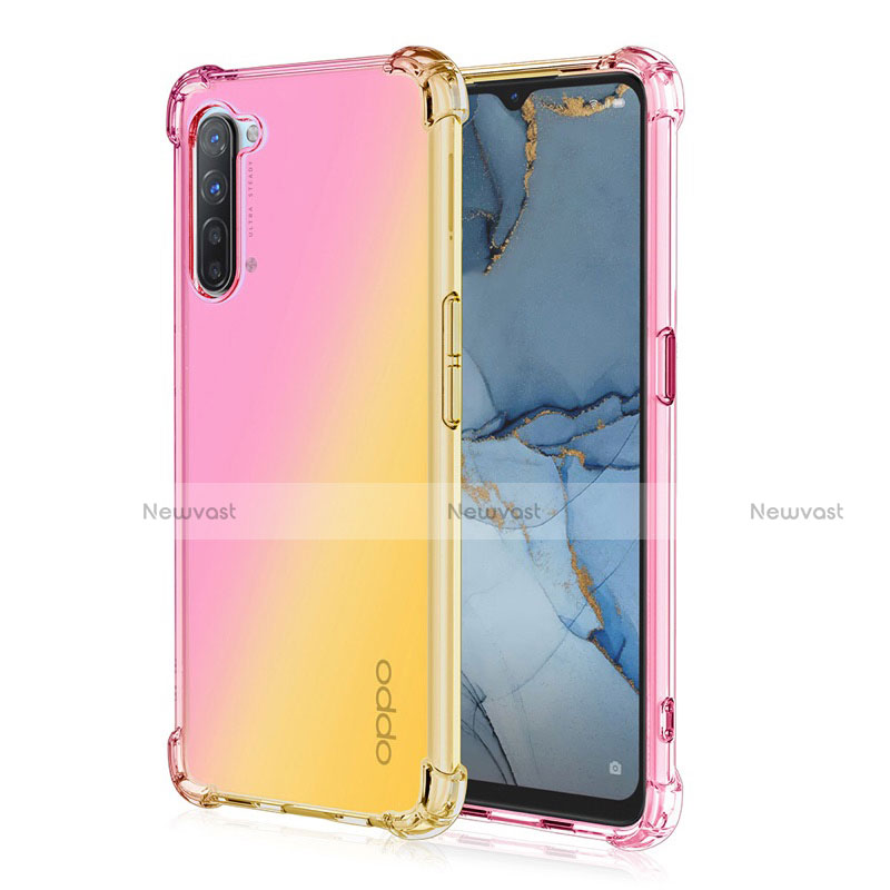 Ultra-thin Transparent Gel Gradient Soft Case Cover G01 for Oppo Find X2 Lite Yellow