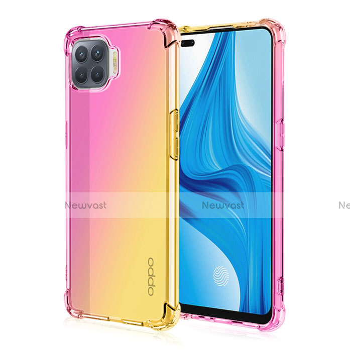 Ultra-thin Transparent Gel Gradient Soft Case Cover G01 for Oppo Reno4 F