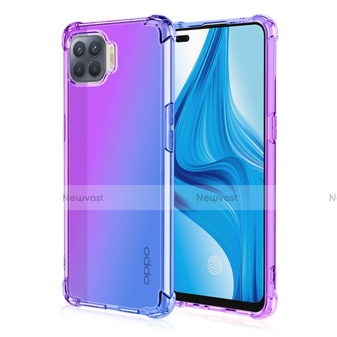 Ultra-thin Transparent Gel Gradient Soft Case Cover G01 for Oppo Reno4 F
