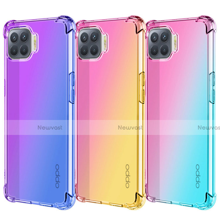 Ultra-thin Transparent Gel Gradient Soft Case Cover G01 for Oppo Reno4 Lite