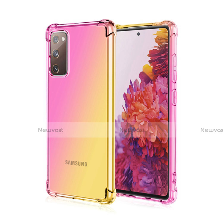 Ultra-thin Transparent Gel Gradient Soft Case Cover G01 for Samsung Galaxy S20 FE 2022 5G Pink