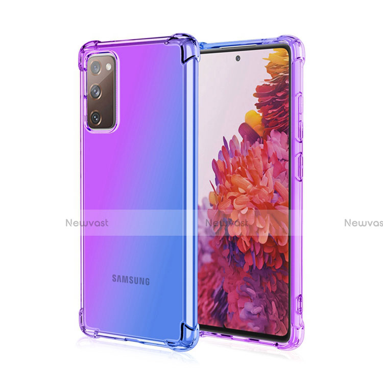 Ultra-thin Transparent Gel Gradient Soft Case Cover G01 for Samsung Galaxy S20 FE 2022 5G Purple