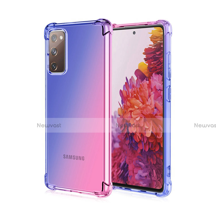 Ultra-thin Transparent Gel Gradient Soft Case Cover G01 for Samsung Galaxy S20 FE 5G Blue