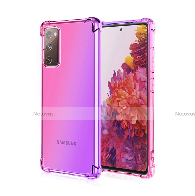Ultra-thin Transparent Gel Gradient Soft Case Cover G01 for Samsung Galaxy S20 Lite 5G Clove Purple