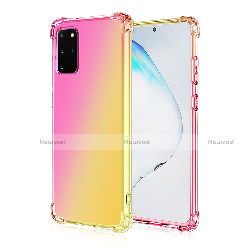 Ultra-thin Transparent Gel Gradient Soft Case Cover G01 for Samsung Galaxy S20 Plus 5G Yellow