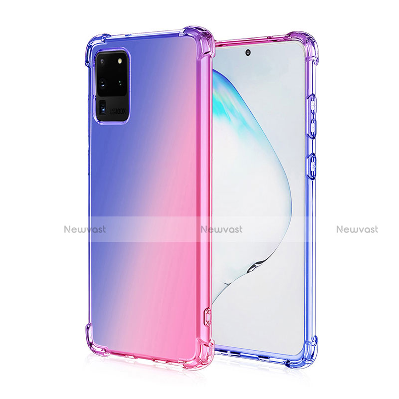 Ultra-thin Transparent Gel Gradient Soft Case Cover G01 for Samsung Galaxy S20 Ultra Mixed