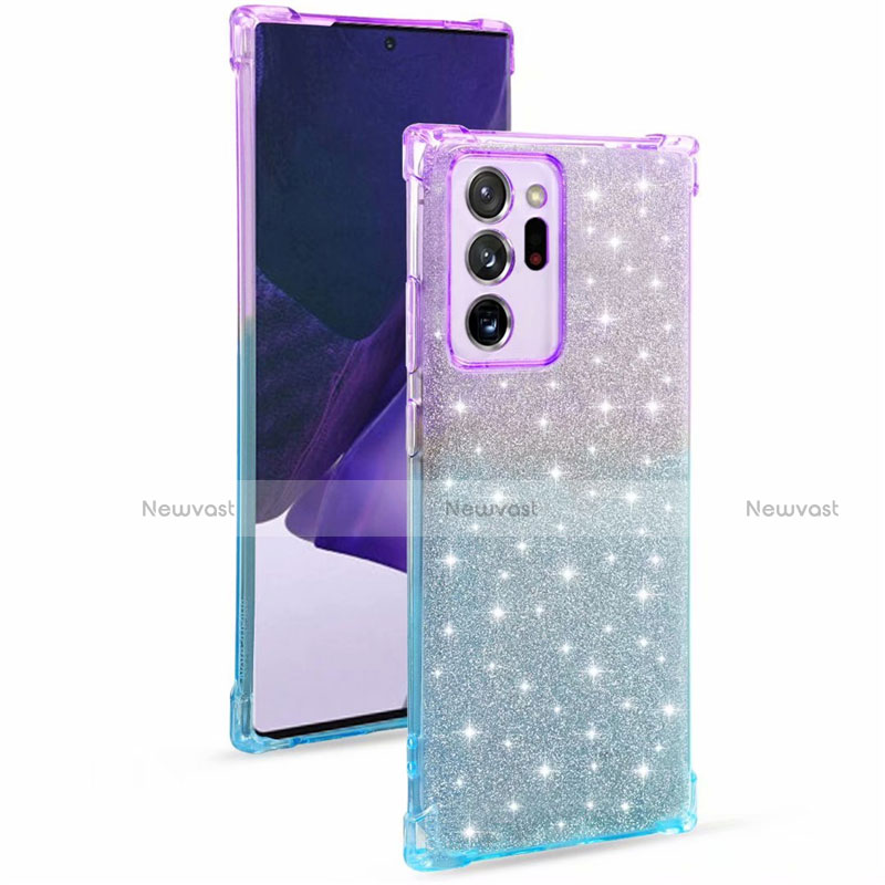 Ultra-thin Transparent Gel Gradient Soft Case Cover G02 for Samsung Galaxy Note 20 Ultra 5G Clove Purple