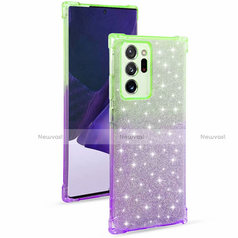 Ultra-thin Transparent Gel Gradient Soft Case Cover G02 for Samsung Galaxy Note 20 Ultra 5G Purple