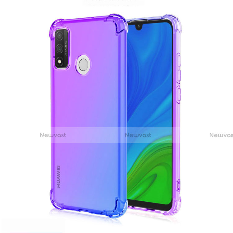 Ultra-thin Transparent Gel Gradient Soft Case Cover H01 for Huawei P Smart (2020) Blue