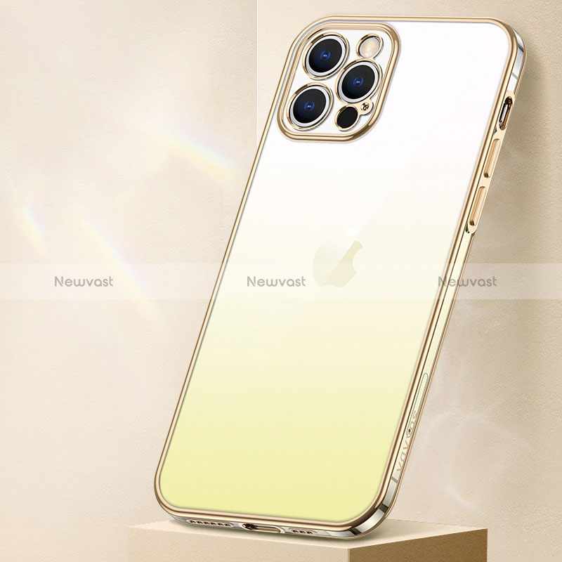 Ultra-thin Transparent Gel Gradient Soft Case Cover S01 for Apple iPhone 13 Pro Yellow