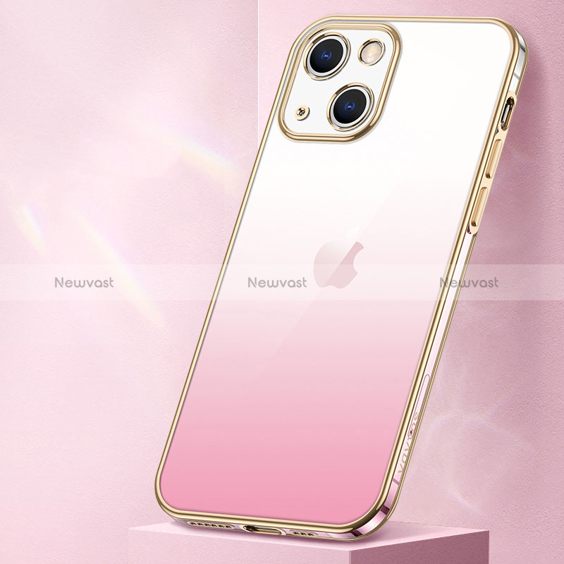 Ultra-thin Transparent Gel Gradient Soft Case Cover S01 for Apple iPhone 14