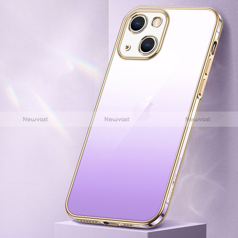 Ultra-thin Transparent Gel Gradient Soft Case Cover S01 for Apple iPhone 14 Plus