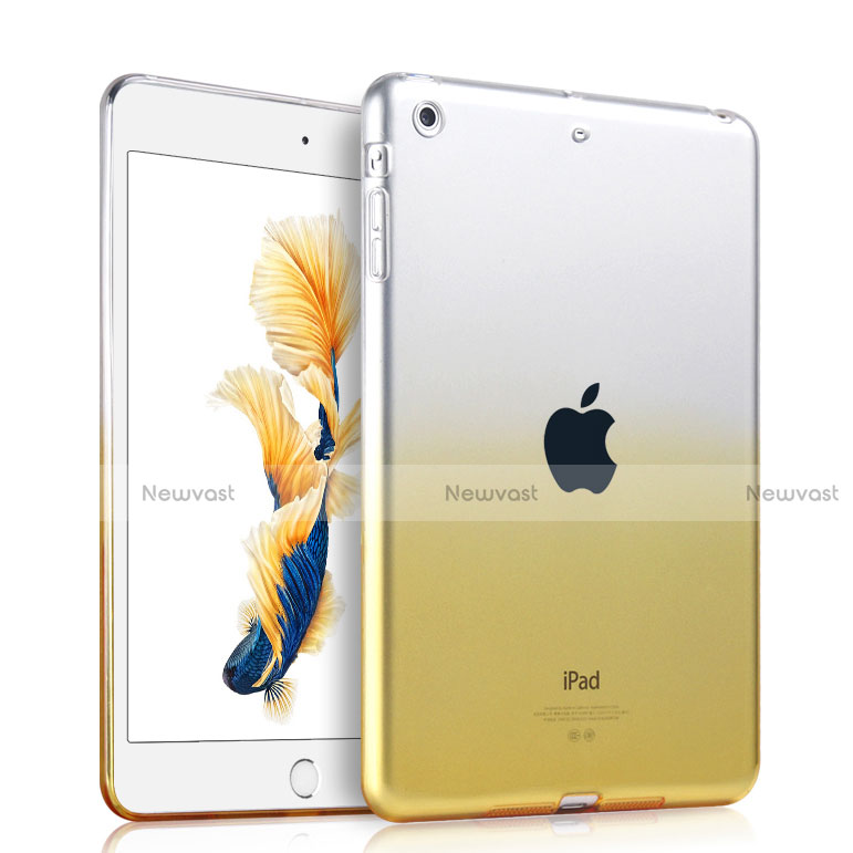 Ultra-thin Transparent Gel Gradient Soft Case for Apple iPad Air Yellow