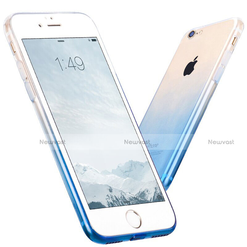 Ultra-thin Transparent Gel Gradient Soft Case for Apple iPhone 8 Blue