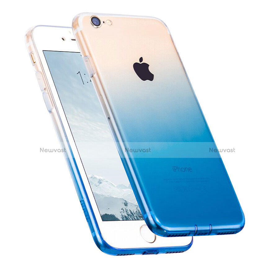 Ultra-thin Transparent Gel Gradient Soft Case for Apple iPhone SE (2020) Blue