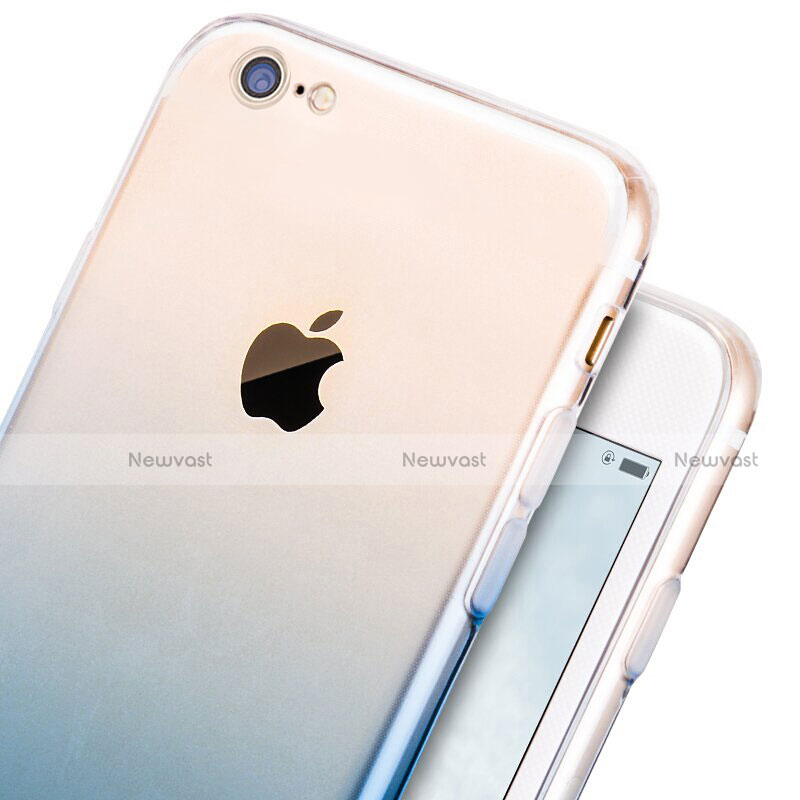 Ultra-thin Transparent Gel Gradient Soft Case for Apple iPhone SE3 2022 Blue