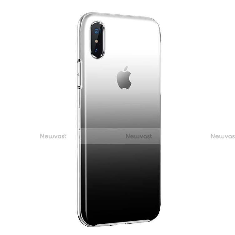 Ultra-thin Transparent Gel Gradient Soft Case for Apple iPhone X Black