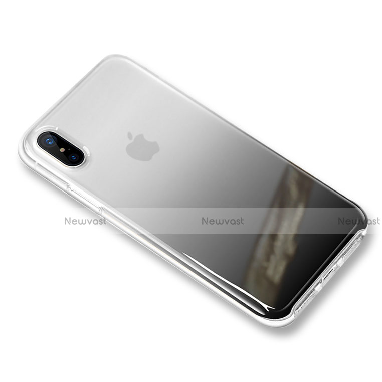 Ultra-thin Transparent Gel Gradient Soft Case for Apple iPhone Xs Black