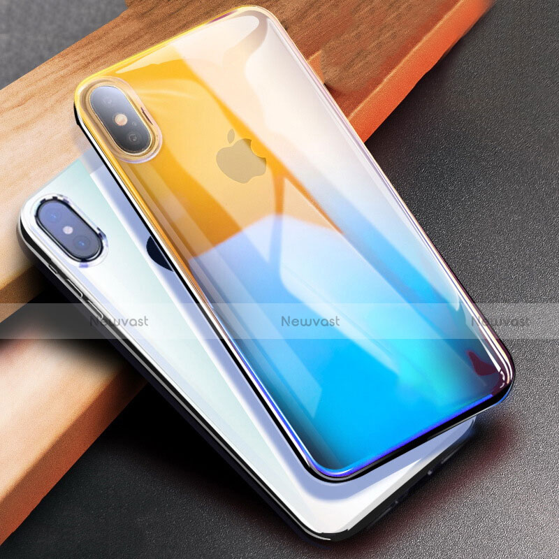 Ultra-thin Transparent Gel Gradient Soft Case for Apple iPhone Xs Max Blue