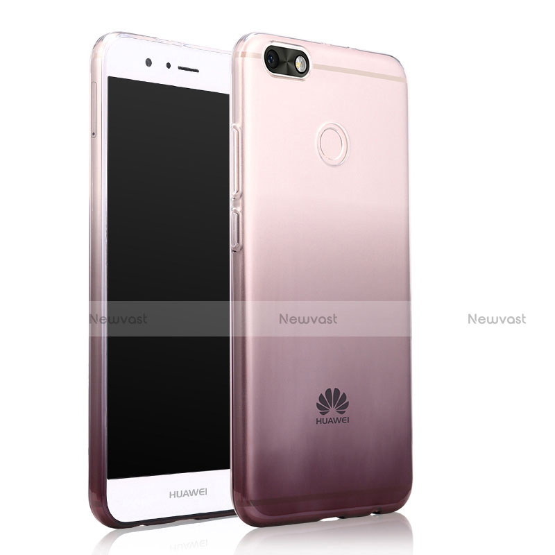 Ultra-thin Transparent Gel Gradient Soft Case for Huawei Enjoy 7 Gray