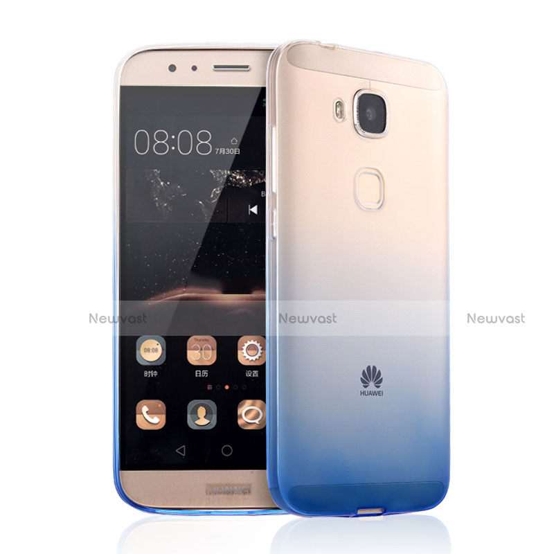 Ultra-thin Transparent Gel Gradient Soft Case for Huawei GX8 Blue