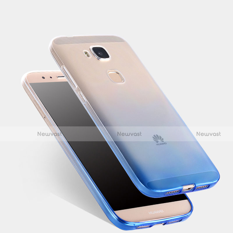 Ultra-thin Transparent Gel Gradient Soft Case for Huawei GX8 Blue