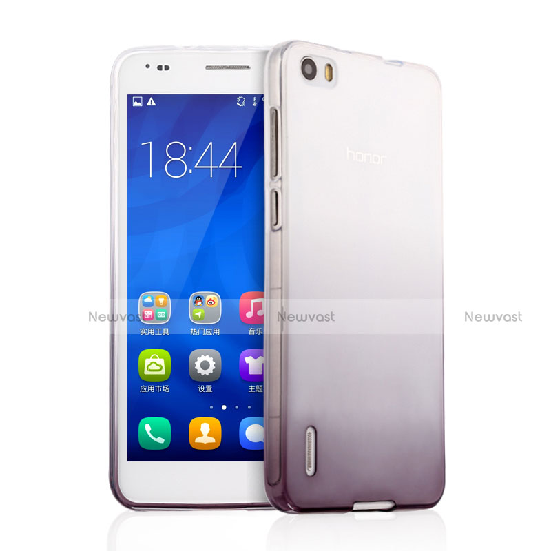 Ultra-thin Transparent Gel Gradient Soft Case for Huawei Honor 6 Gray