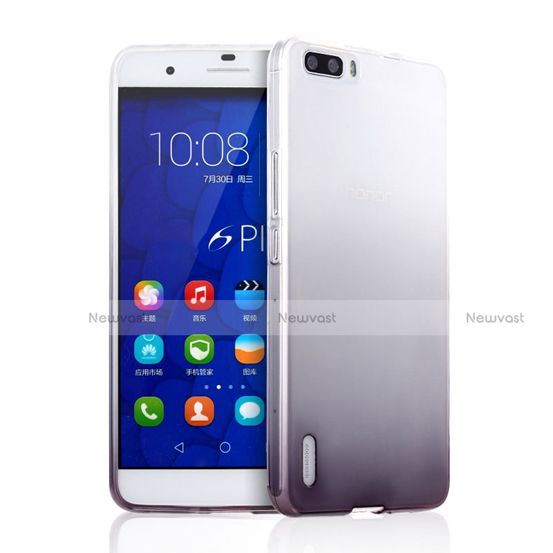 Ultra-thin Transparent Gel Gradient Soft Case for Huawei Honor 6 Plus Gray