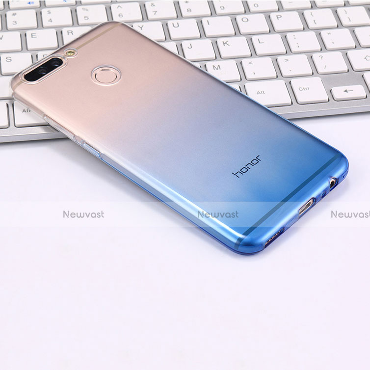 Ultra-thin Transparent Gel Gradient Soft Case for Huawei Honor V9 Blue