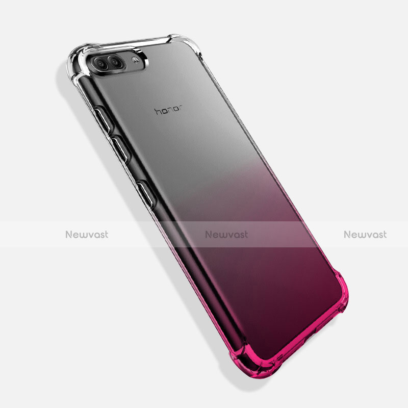 Ultra-thin Transparent Gel Gradient Soft Case for Huawei Honor View 10 Pink