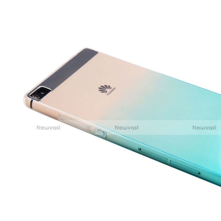 Ultra-thin Transparent Gel Gradient Soft Case for Huawei P8 Blue