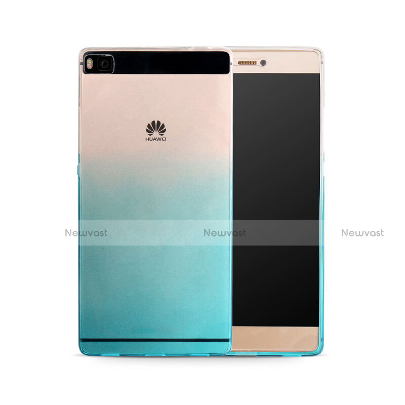 Ultra-thin Transparent Gel Gradient Soft Case for Huawei P8 Blue