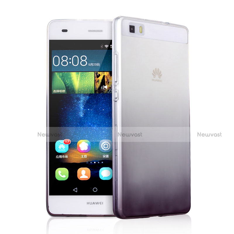 Ultra-thin Transparent Gel Gradient Soft Case for Huawei P8 Lite Gray