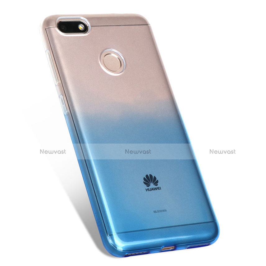 Ultra-thin Transparent Gel Gradient Soft Case for Huawei P9 Lite Mini Blue