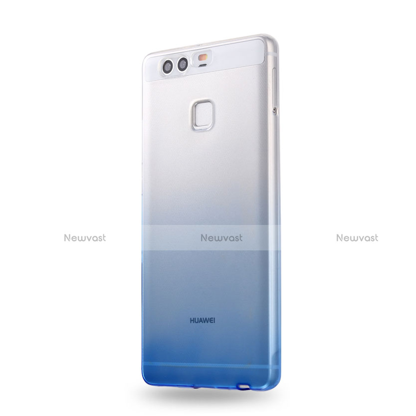 Ultra-thin Transparent Gel Gradient Soft Case for Huawei P9 Plus Blue