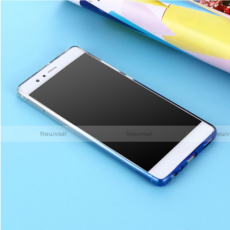 Ultra-thin Transparent Gel Gradient Soft Case for Huawei P9 Plus Blue