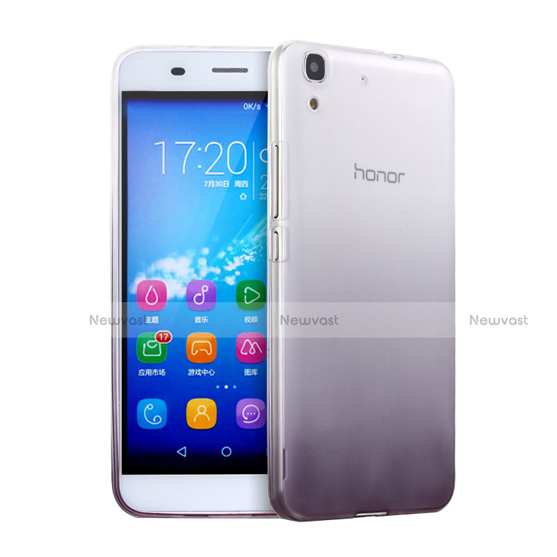 Ultra-thin Transparent Gel Gradient Soft Case for Huawei Y6 Gray