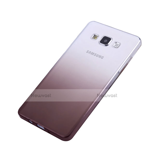 Ultra-thin Transparent Gel Gradient Soft Case for Samsung Galaxy A5 Duos SM-500F Gray