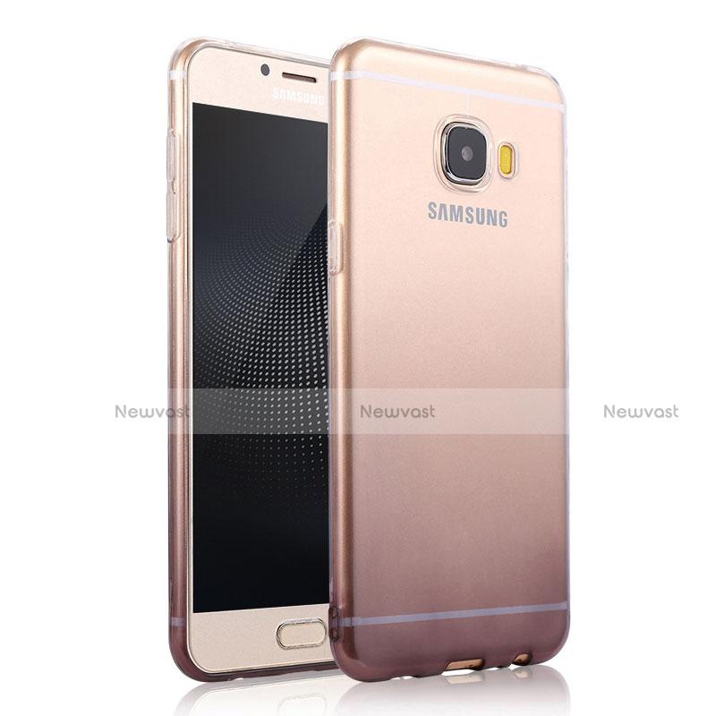 Ultra-thin Transparent Gel Gradient Soft Case for Samsung Galaxy C5 SM-C5000 Gray