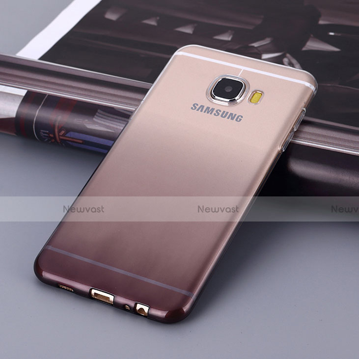 Ultra-thin Transparent Gel Gradient Soft Case for Samsung Galaxy C5 SM-C5000 Gray