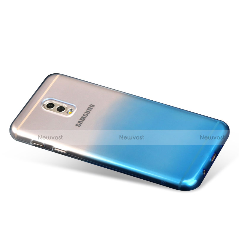 Ultra-thin Transparent Gel Gradient Soft Case for Samsung Galaxy C7 (2017) Blue