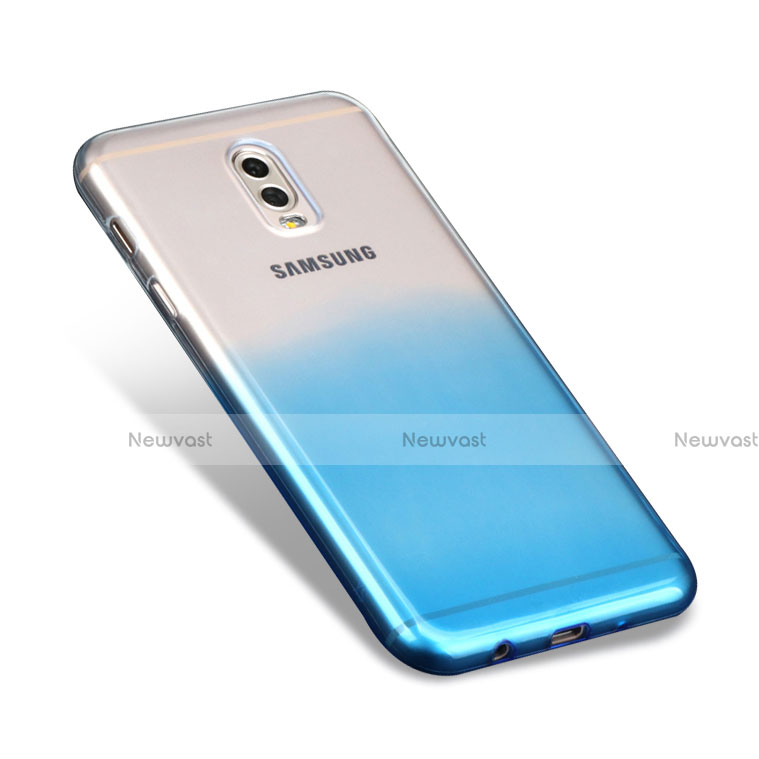 Ultra-thin Transparent Gel Gradient Soft Case for Samsung Galaxy J7 Plus Blue